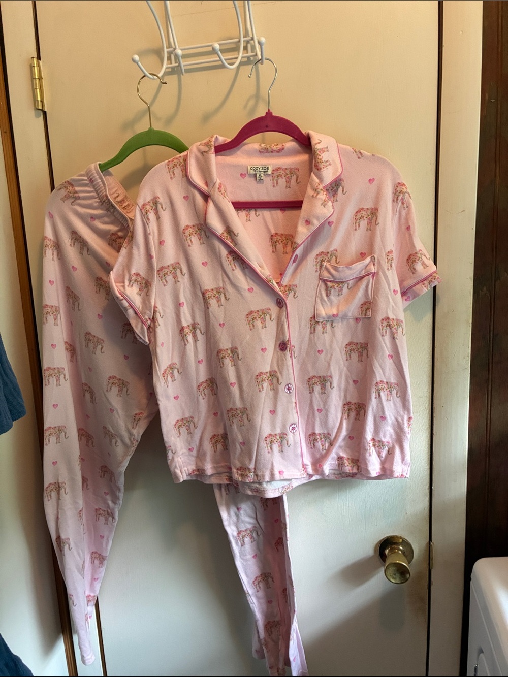 Cozy Pink Leopard-Print Pajama Set